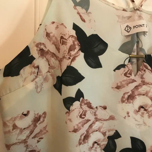 Point Zero Womens large strappy floral tank top - Picture 6 of 10